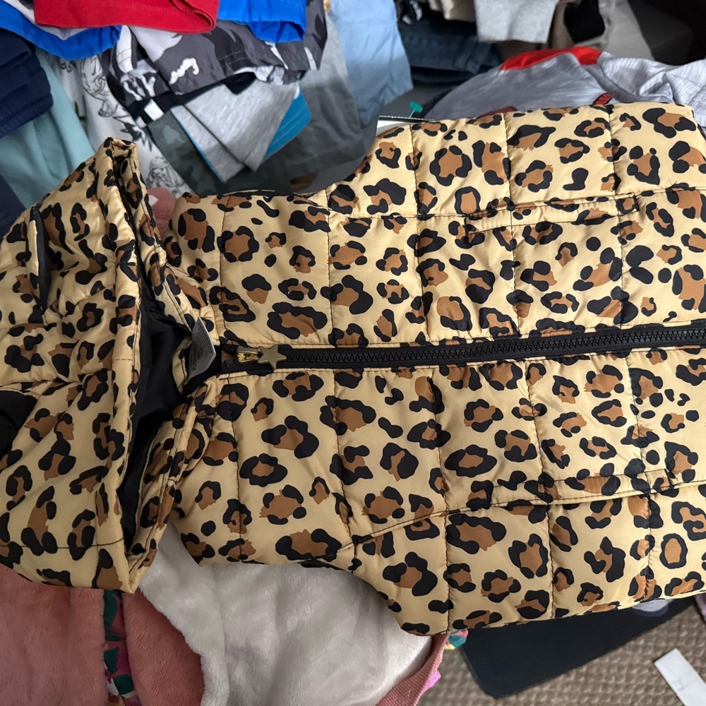 Leopard Print Puffer Vest